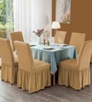 6 Piece Golden Colour Chair Cover