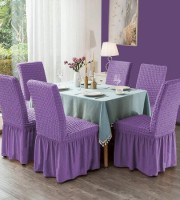 6 Piece purple Colour Chair Cover