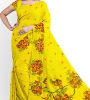 Digital Print Half silk Saree & Blouse Pcs ( CODE:- FS-28 )