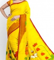 Halfsilk Handprint Saree & Blouse Pcs ( CODE:- FS-29 )