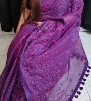 Halfsilk Embroidery Saree ( CODE:- ES-42 )