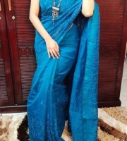 Halfsilk Embroidery Saree ( CODE:- ES-54 )