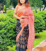 New Cotton Black Batik Saree ( CODE:- CS-110 )