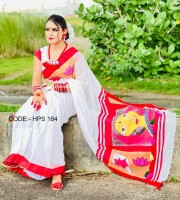 Puja Special Hand Paint Saree ( CODE:- HPS-184 )