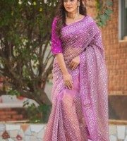 Exclusive Organza party saree with blouse pcs ( CODE:- BSS-133 )