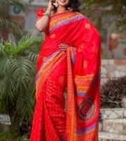 Balaka Silk with block & embroidery saree ( CODE:- BSS-136 )